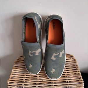 L.L. Bean Green and Tan Slip-On Shoes